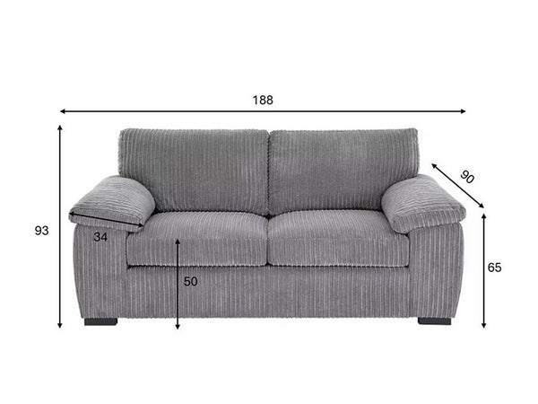AMALFI 2 SEATER SOFA GREY