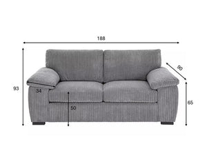 AMALFI 3+2 SEATER SOFA SET GREY