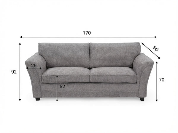 ZINA 3+2 SEATER SOFA SET - GREY