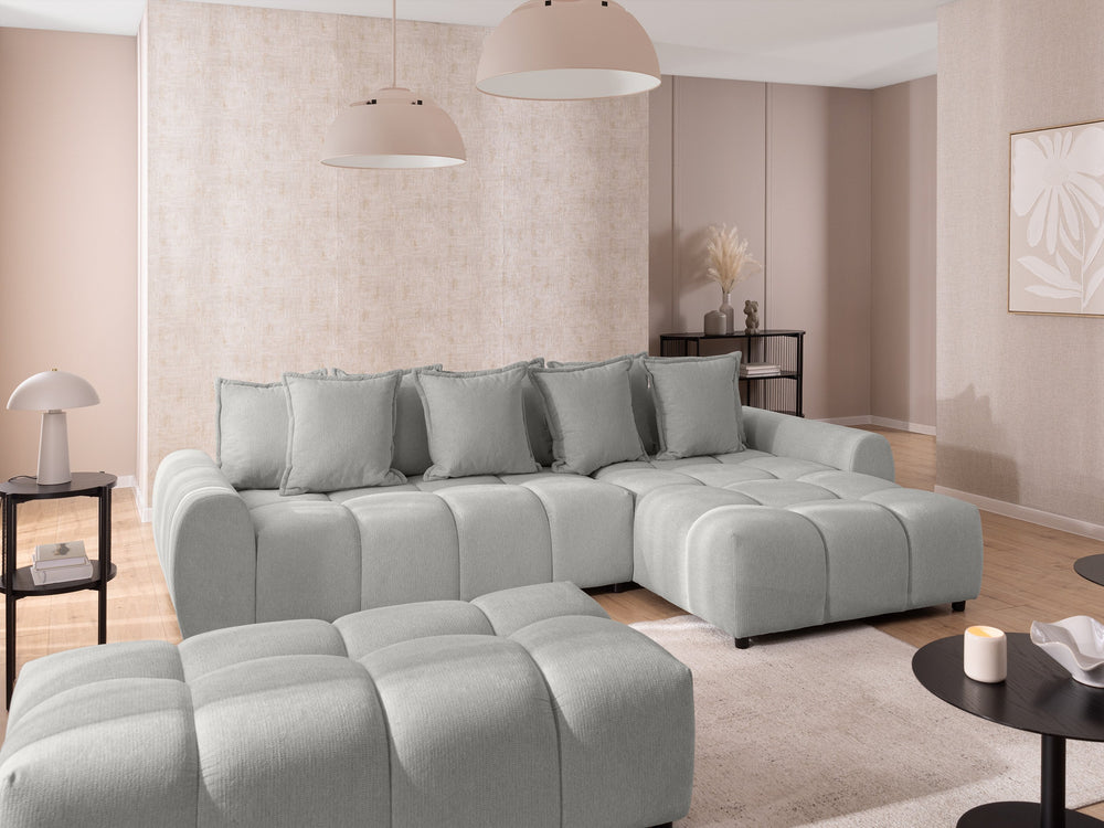 ALBANE L-SHAPED RIGHT HAND FACING CORNER SOFA GREY
