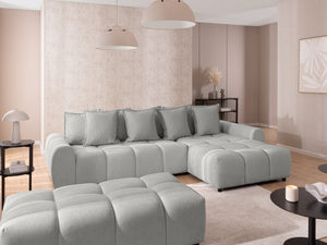 ALBANE L-SHAPED RIGHT HAND FACING CORNER SOFA GREY