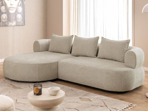 FERRO L-SHAPED LEFT HAND FACING CORNER SOFA - BEIGE