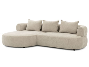 FERRO L-SHAPED LEFT HAND FACING CORNER SOFA - BEIGE