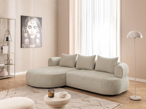 FERRO L-SHAPED LEFT HAND FACING CORNER SOFA - BEIGE