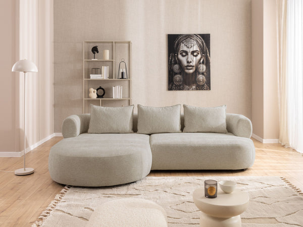 FERRO L-SHAPED LEFT HAND FACING CORNER SOFA - BEIGE