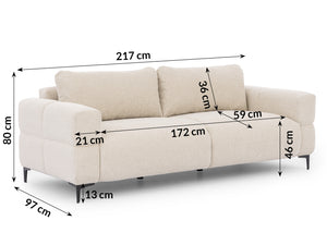 HELIO 3 SEATER SOFA - BEIGE