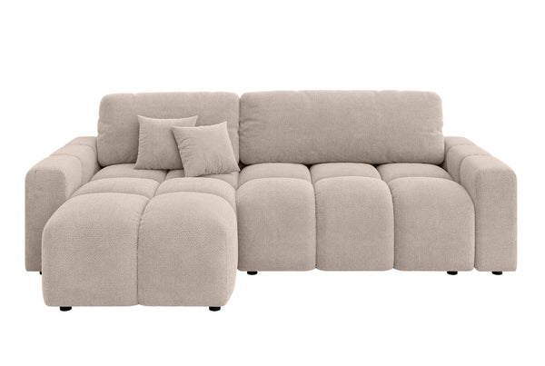 LUKI MODULAR L-SHAPED LEFT HAND FACING CORNER SOFA BED - BEIGE