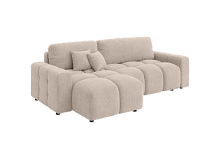 LUKI MODULAR L-SHAPED LEFT HAND FACING CORNER SOFA BED - BEIGE