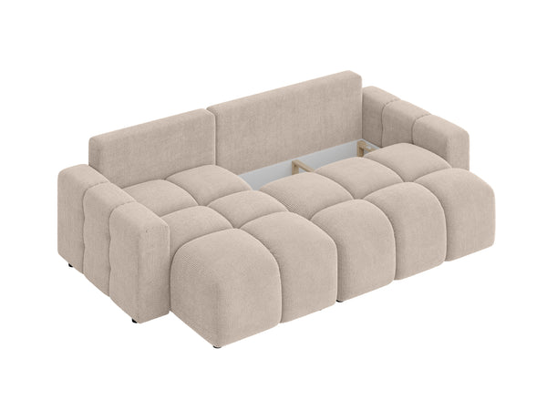 LUKI MODULAR L-SHAPED LEFT HAND FACING CORNER SOFA BED - BEIGE