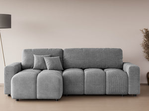 LUKI MODULAR L-SHAPED LEFT HAND FACING CORNER SOFA BED - GREY