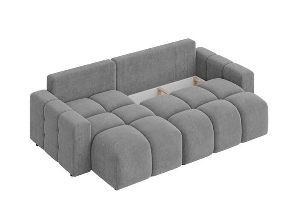 LUKI MODULAR L-SHAPED LEFT HAND FACING CORNER SOFA BED - GREY