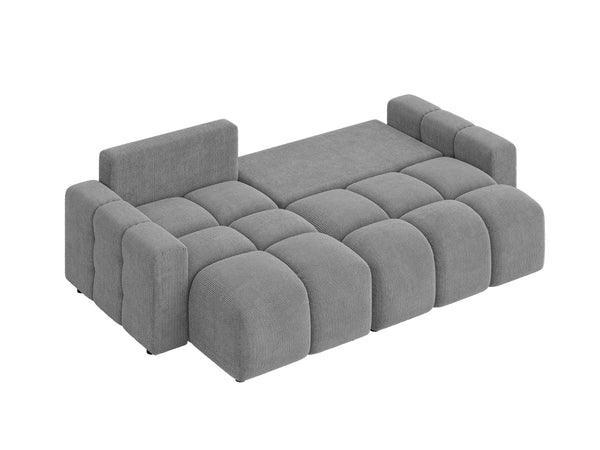 LUKI MODULAR L-SHAPED LEFT HAND FACING CORNER SOFA BED - GREY