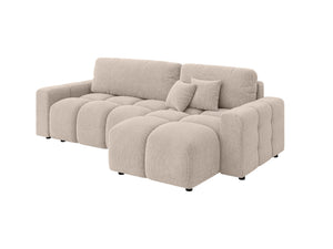 LUKI MODULAR L-SHAPED RIGHT HAND FACING CORNER SOFA BED - BEIGE