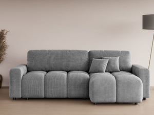 LUKI MODULAR L-SHAPED RIGHT HAND FACING CORNER SOFA BED - GREY