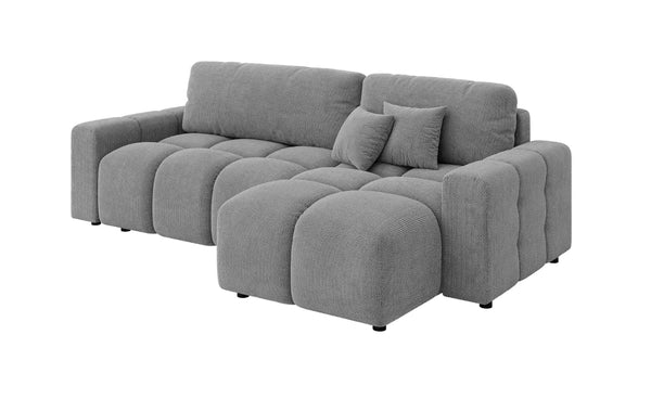 LUKI MODULAR L-SHAPED RIGHT HAND FACING CORNER SOFA BED - GREY
