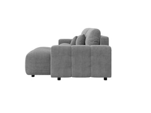 LUKI MODULAR L-SHAPED RIGHT HAND FACING CORNER SOFA BED - GREY