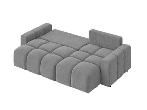 LUKI MODULAR L-SHAPED RIGHT HAND FACING CORNER SOFA BED - GREY
