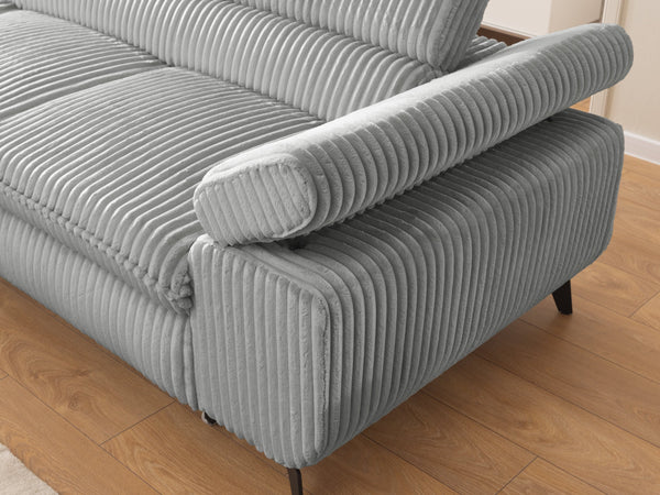 MARBEYA L-SHAPED LEFT HAND FACING CORNER SOFA-BED GREY