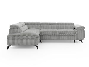 MARBEYA L-SHAPED LEFT HAND FACING CORNER SOFA-BED GREY