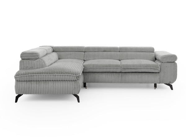 MARBEYA L-SHAPED LEFT HAND FACING CORNER SOFA-BED GREY
