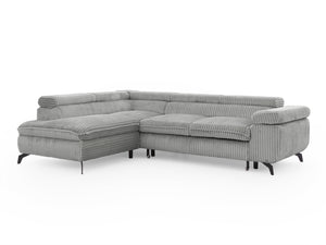 MARBEYA L-SHAPED LEFT HAND FACING CORNER SOFA-BED GREY