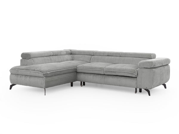 MARBEYA L-SHAPED LEFT HAND FACING CORNER SOFA-BED GREY
