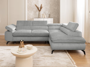 MARBEYA L-SHAPED RIGHT HAND FACING CORNER SOFA-BED GREY
