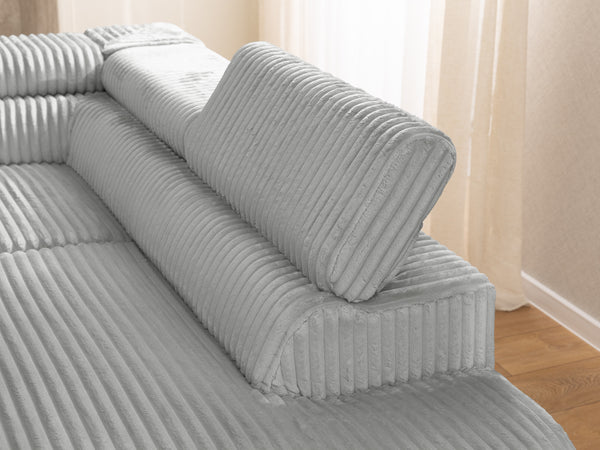 MARBEYA L-SHAPED RIGHT HAND FACING CORNER SOFA-BED GREY