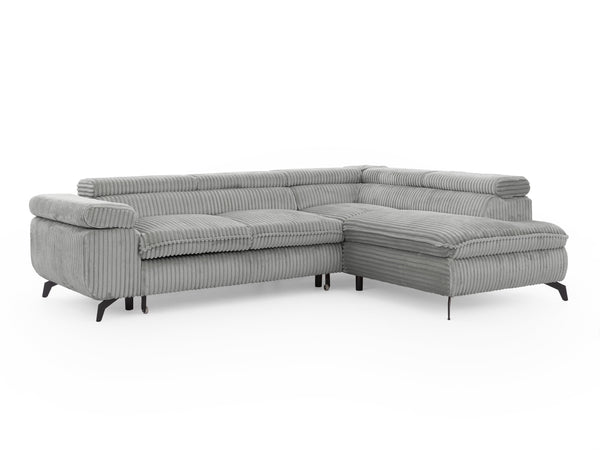 MARBEYA L-SHAPED RIGHT HAND FACING CORNER SOFA-BED GREY