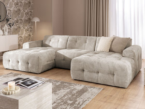 MELVA U-SHAPED CORNER SOFA - BEIGE