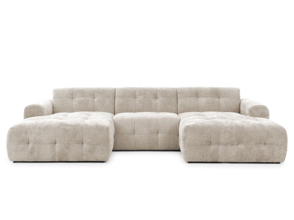MELVA U-SHAPED CORNER SOFA - BEIGE