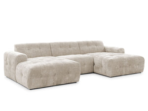 MELVA U-SHAPED CORNER SOFA - BEIGE