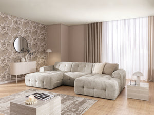 MELVA U-SHAPED CORNER SOFA - BEIGE