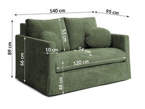PAPHOS 2 SEATER SOFA - GREEN