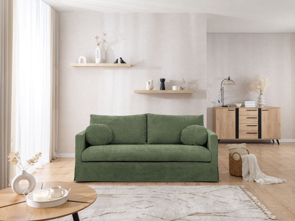 PAPHOS 3 SEATER SOFA - GREEN