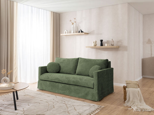 PAPHOS 3 SEATER SOFA - GREEN