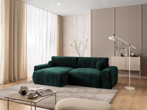 PUFFY MODULAR L-SHAPED LEFT HAND FACING CORNER SOFA BED - GREEN