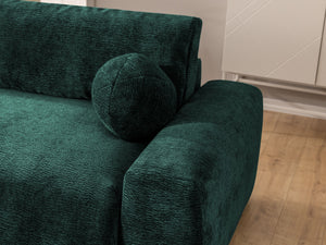 PUFFY MODULAR L-SHAPED LEFT HAND FACING CORNER SOFA BED - GREEN