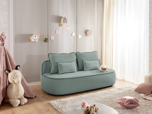 SAGA 3 SEATER SOFA BED - SAGE GREEN
