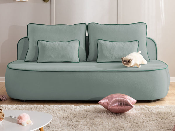 SAGA 3 SEATER SOFA BED - SAGE GREEN