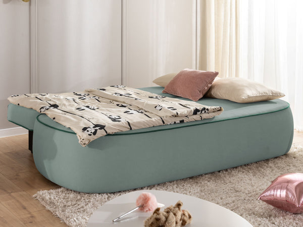SAGA 3 SEATER SOFA BED - SAGE GREEN