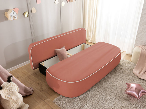 SAGA 3 SEATER SOFA BED - CORAL PINK
