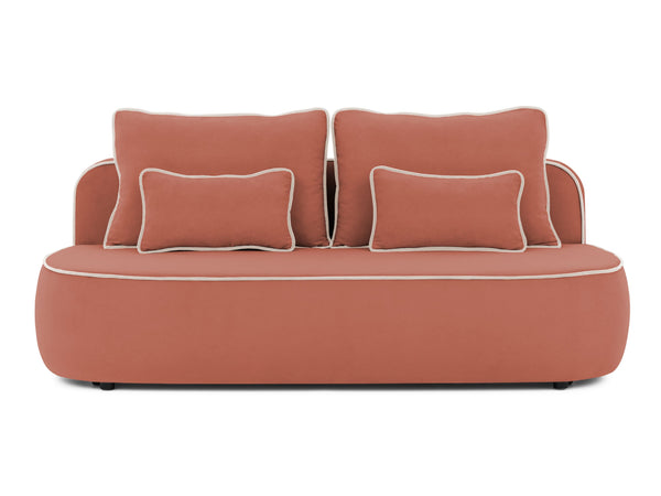 SAGA 3 SEATER SOFA BED - CORAL PINK