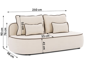 SAGA 3 SEATER SOFA BED - BEIGE