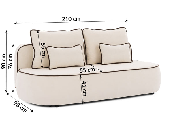 SAGA 3 SEATER SOFA BED - BEIGE