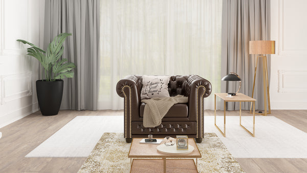 YORK 3+2+1 SEATER SOFA SET BROWN