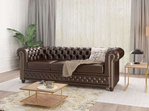 YORK 3 SEATER SOFA BROWN