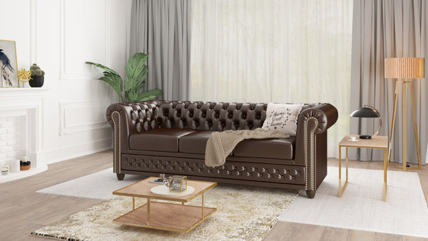 YORK 3+2+1 SEATER SOFA SET BROWN