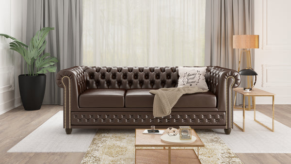 YORK 3+2+1 SEATER SOFA SET BROWN