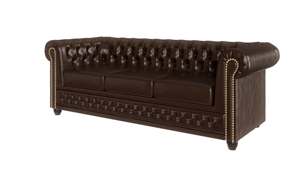 YORK 3 SEATER SOFA BROWN